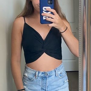 Black twisted free people crop top